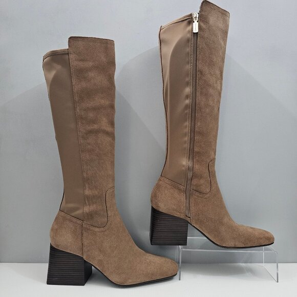 Blondo Tenor Tall Knee High Boot Womens 11 Tan Suede Waterproof Block Heel NEW - Picture 3 of 14